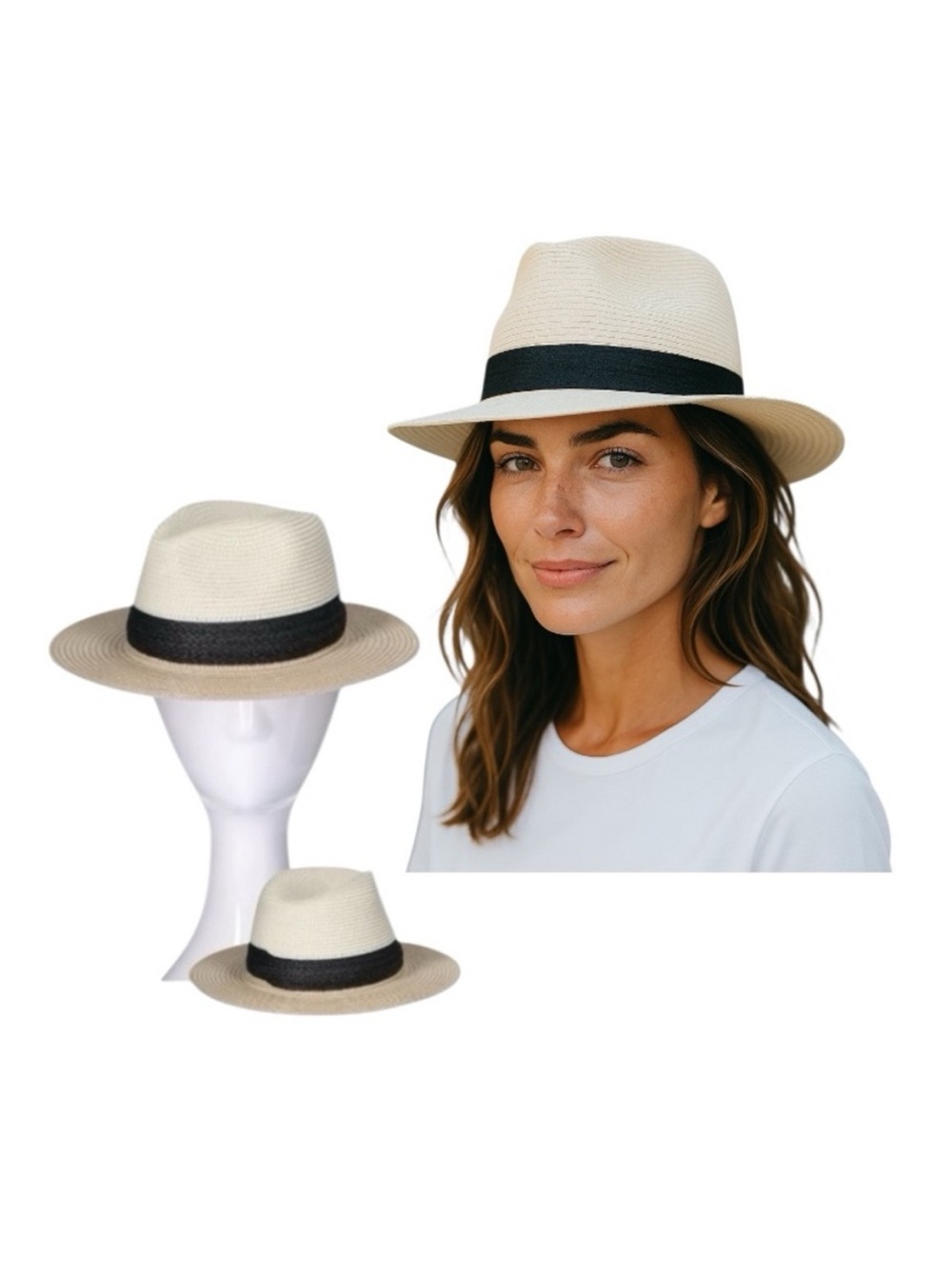 Fedora ColorBlock Straw Hat - Picture 1 of 9